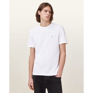 ALLSAINTS Unisex White Short Sleeve Shirt Textured Medium Logo Mens Womens
